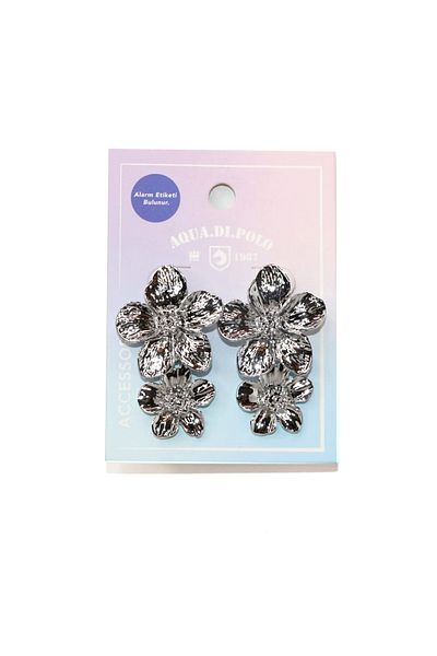 Aqua Di Polo 1987 Women's Silver Flower Earrings