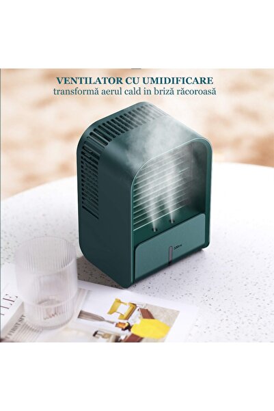 İdeas4comfort Portable Humidifier Fan Ideas4Comfort, USB Rechargeable, 330 ml, 6.5 W, Green