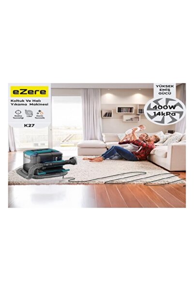 EZERE 14kPa 2000 ML 400 W Koltuk Ve Halı Yıkama Temizleme Makinesi Siyah