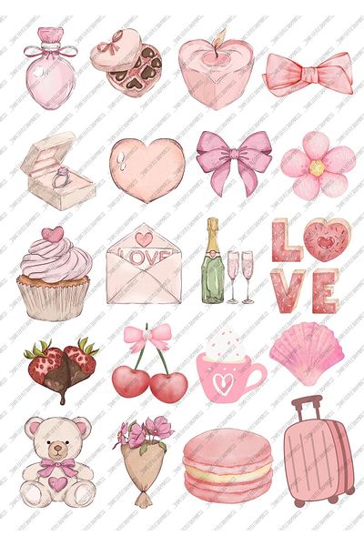 One Little Happiness Love Themed Sticker Set Suitable for Agenda Bullet Journal Set