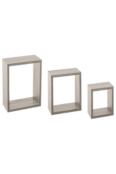 Five Simply Smart 3-Piece Fixy Floating Cube Wall Shelf Set