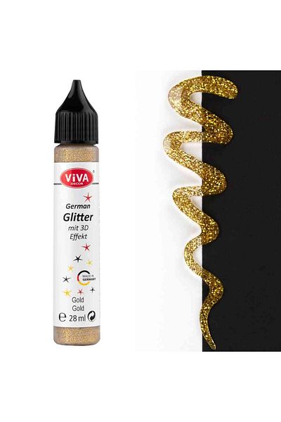 Viva Decor Washable adhesive glitter for all surfaces, VIVA DECOR, 28ml Golden yellow