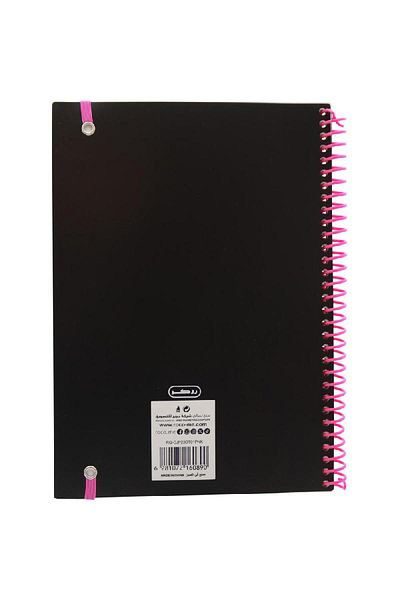 Roco Classic Spiral Notebook – 580 Sheets, Single Ruled, Pink & Black (Arabic)