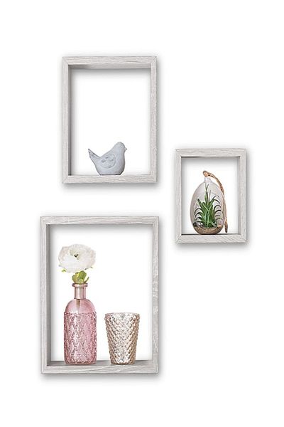 Five Simply Smart 3-Piece Fixy Floating Cube Wall Shelf Set