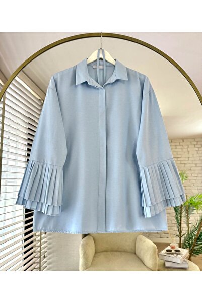 ensade " Oversize Pile Kol Kadın Gömlek Modeli"