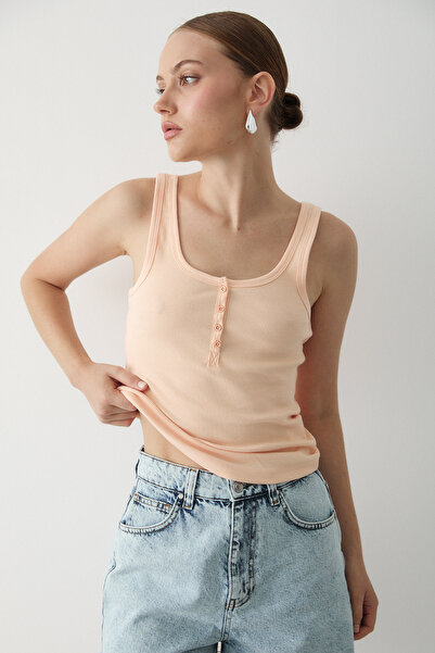 Laluvia Salmon Front Buttoned Undershirt - 251001