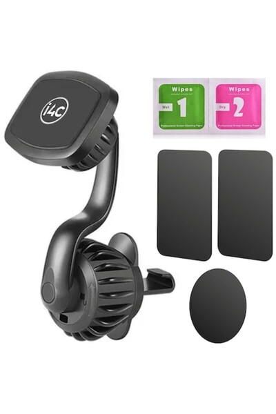 İdeas4comfort Suport magnetic pentru telefon auto cu sistem de prindere cu cl...