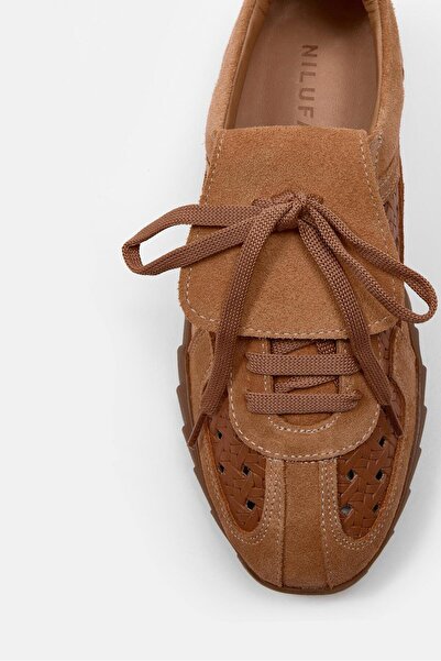 NILUFARR Γυναικείο αθλητικό παπούτσι Minova Orange από γνήσιο δέρμα