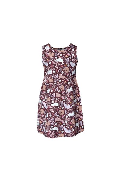 LOVETTI Lazy Cat Girl's Patterned Sleeveless Dress
