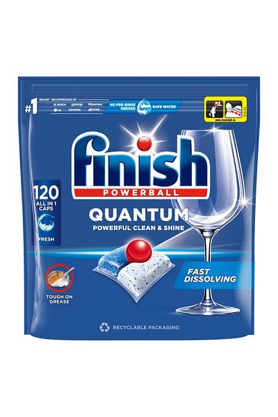Finish Quantum Fresh 120pcs dishwasher capsules.