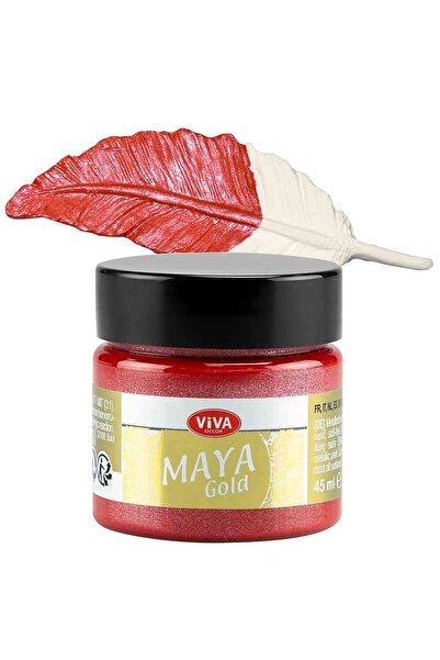 Viva Decor Vopsea acrilică metalică lucioasă Maya-Gold VIVA DECOR, 45ml Roșu
