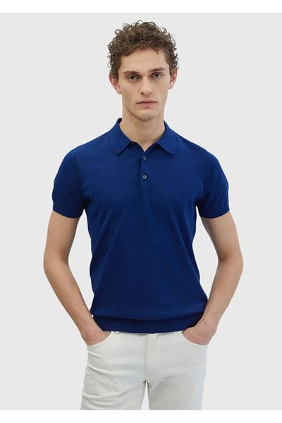 Ramsey Saks Polo Neck 100% Cotton Knitwear Sweater
