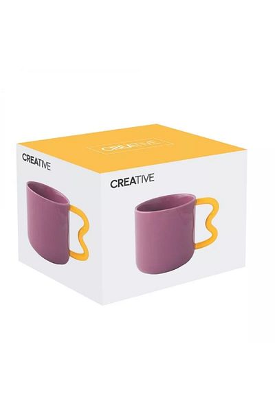 EasyLife Creative Series Dishwasher Safe Porcelain Coffee Mug Purple and Yellow 350ml