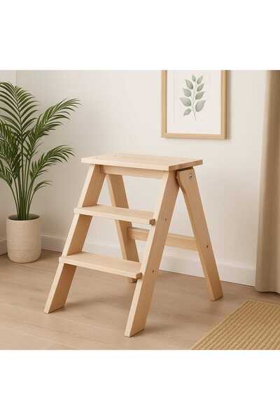 Home 3 BASAMAKLI AHŞAP MASİF MERDİVEN