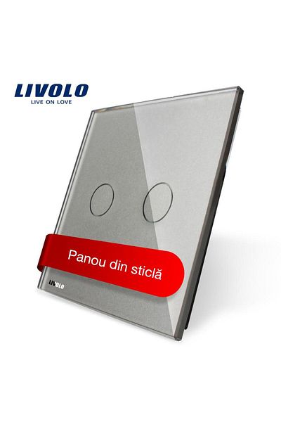 Livolo Livolo double touch switch panel made of glass (Grey)