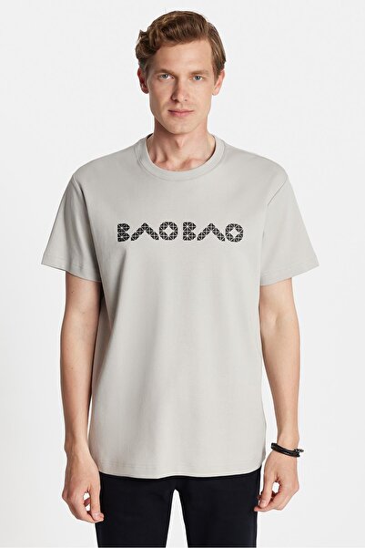 Tudors Ανδρικό μπλουζάκι Relax Fit Casual Cut από βαμβακερό μπλουζάκι με λεπτομέρεια εκτύπωσης μπροστά και πίσω