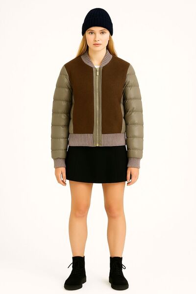 The Velavois Women's Wool Detailed Puffer Coat