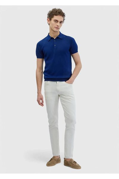 Ramsey Saks Polo Neck 100% Cotton Knitwear Sweater