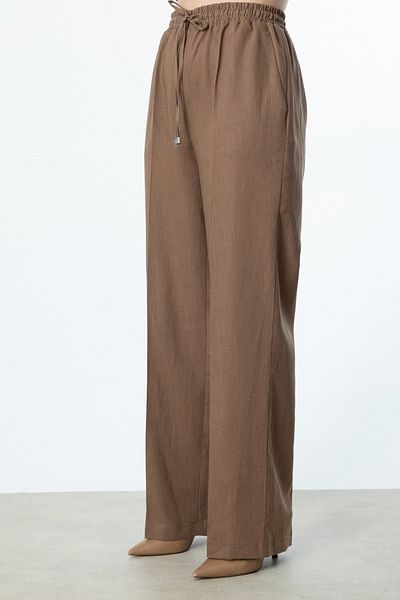 Mi Pret a Porter Mi Wide Leg Linen Trousers with Elastic Waist