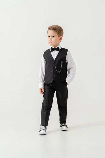 Zaziko Kids Boys Slim Fit Suit with Vest – 4 Pieces (Vest, Pants, Shirt, Bowtie) Te.7026
