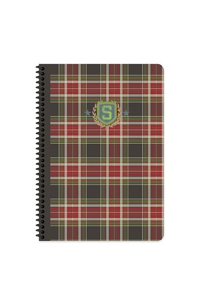 Keskin Colors Keskin Color A4 Lined Spiral Plaid Patterned School Notebook – (80 Sheets)