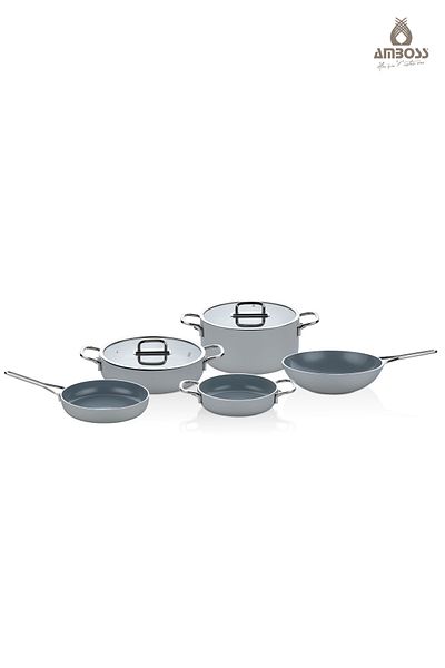 Amboss Sera Nova Mix 7 Piece Ceramic Pot Pan Set – Gray