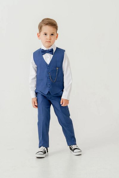 Zaziko Kids Boys Slim Fit Suit with Vest – 4 Pieces (Vest, Pants, Shirt, Bowtie) Te.7026