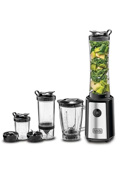 Black&Decker 16-Piece 300W Electric Smoothie Maker Set Clear and Black