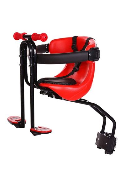 İdeas4comfort Child Bike Seat Ideas4Comfort, Front Frame Mount, Safety Belts, Max Load 20kg, Foot Support, Red
