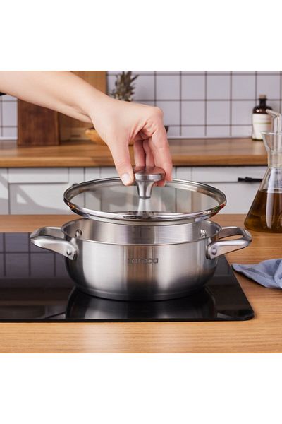 Karaca Elite Edelstahl-Kasserolle Flach 20 cm