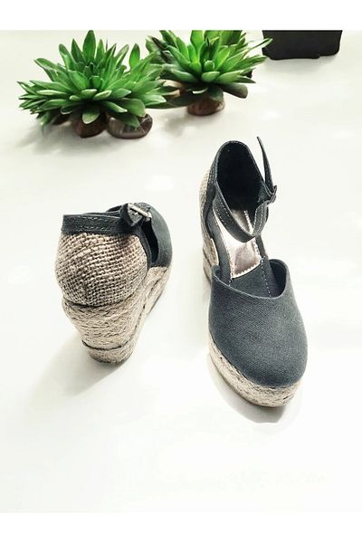 GokceKundura06 Women's Platform Linen Shoes Sandals