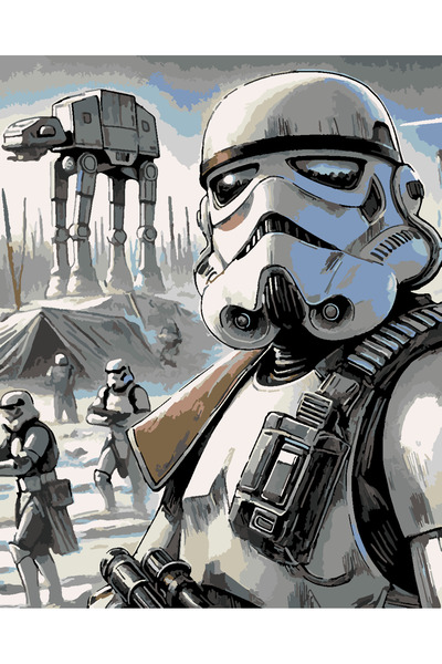 wombhobby cumhuriyet ordusu starwars Sayılarla Boyama Seti 40x50 Çerçevesiz R...