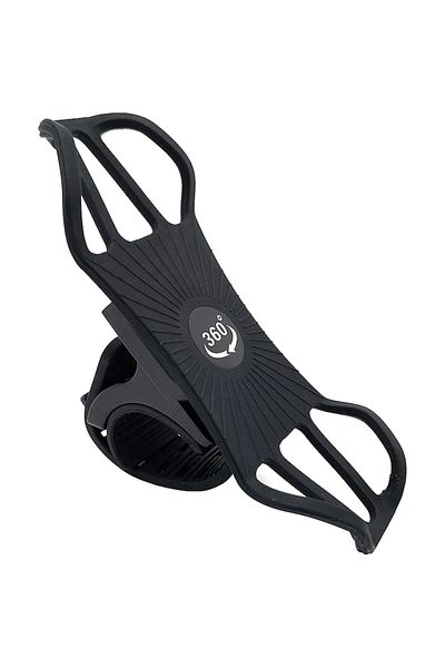 İdeas4comfort Detachable Phone Holder for Bike Handlebar, Silicone, 360⁰ Rotating, Black