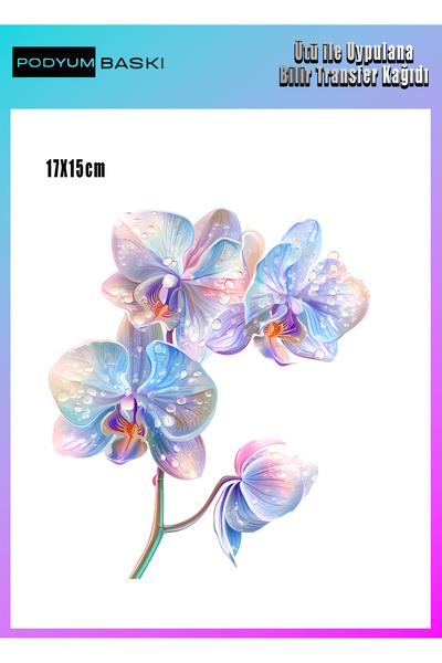 podyum baskı Ütü Ile Yapışan Tekstil Dtf Baskı Tişört ve Dekorasyon orkide ba...