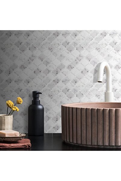 Rabadon Mutfak Tezgah Arası Kaplama Mermer Desenli Yapışkanlı Folyo Fayans Kaplama Sticker 60cm X 100cm