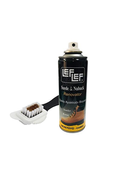 Nuri Leflef Leflef Süet, Nubuk Sprey Boya 4 Yönlü Süet Nubuk Fırçası Camel