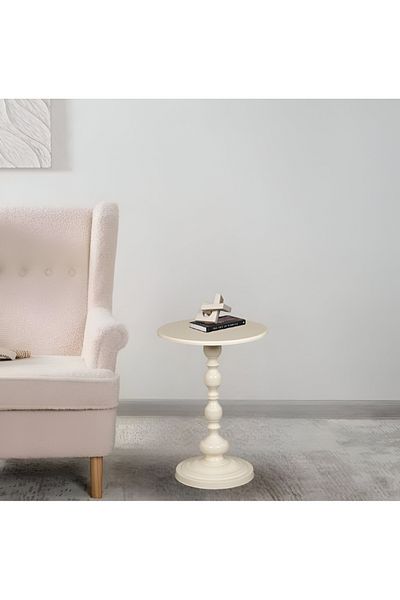 rexa Single Round Wooden Serving Table