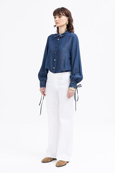 ALLDAY White-Wide Leg Lycra Trousers