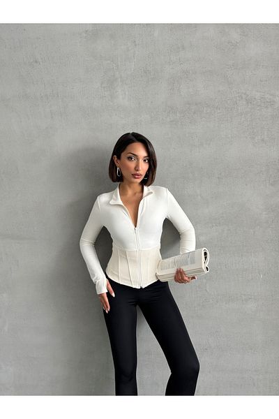 Miss Prova Brushed Soft Fabric Sport Jacket/Sweatshirt with Thumb Holes Missce2621-2