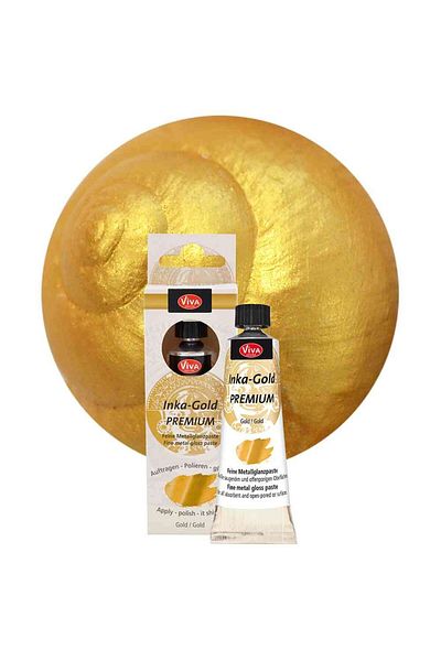 Viva Decor Intense effect metallic paint, absorbent surfaces Inka-Gold Premium, VIVA DECOR, 40g Golden yellow