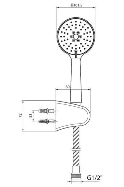 Eca Niobe Mafsallı Duş Seti 3 Fonksiyonlu Banyo Üst Takımı 102117377