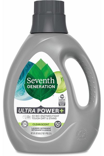 Seventh Generation Liquid Laundry Detergent, Clean Scent, 50 Loads, Power+ Fights Stains & 6X Cleaning Agents, 2.5L