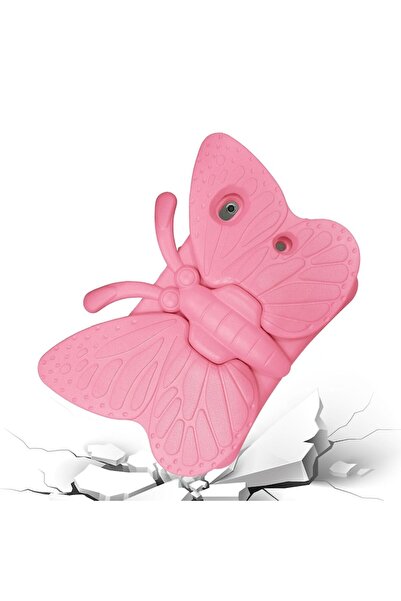 İdeas4comfort Husă de protecție pentru tabletă pentru copii, fluture, roz