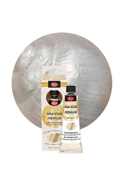 Viva Decor Intense effect metallic paint, absorbent surfaces Inka-Gold Premium, VIVA DECOR, 40g Platinum grey