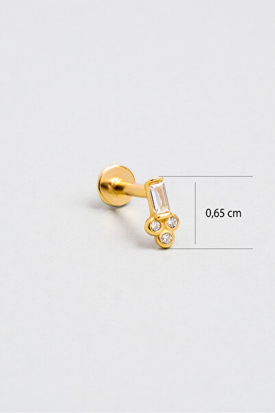 So CHIC... Baget Kesim 18 Ayar Sarı Altın Kaplama Gümüş Tragus-Helix Piercing