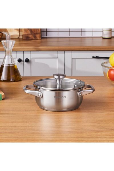 Karaca Elite Edelstahl-Kasserolle Flach 16 cm