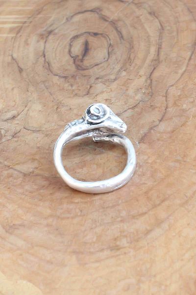 Clariss Goat Figured Silver Color Adjustable Men's Ring
