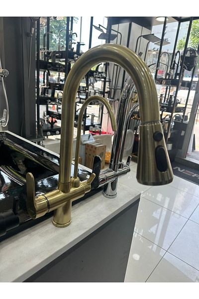 Boheme Matte Gold Kitchen Faucet with Purified Spiral