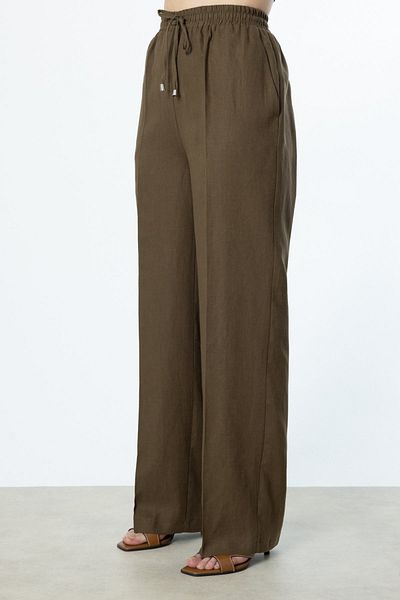 Mi Pret a Porter Mi Wide Leg Linen Trousers with Elastic Waist