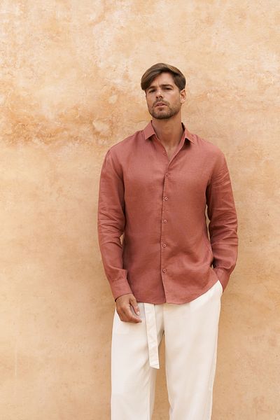 BOHEMAİ Ανδρικό πουκάμισο Ottavia Cinnamon Oversize